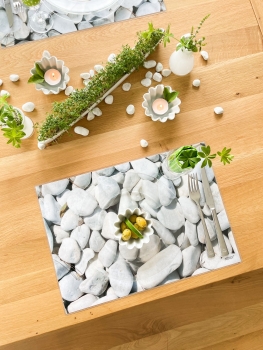 Tischset Platzset abwaschbar White Stones von ARTIPICS